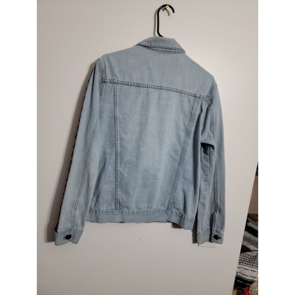 NBA Denim Jeans  Jacket Men Size Medium Light Blue Multicolor 38 Logos - Picture 3 of 7